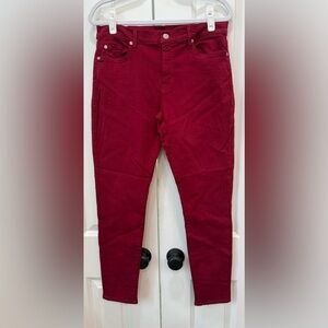7 For All Mankind Red Skinny Jeans